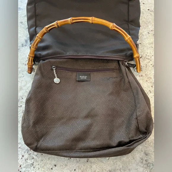 ♥️HostPick! Gucci Bamboo Classic Iconic Large Nylon Purse - Picture 5 of 6